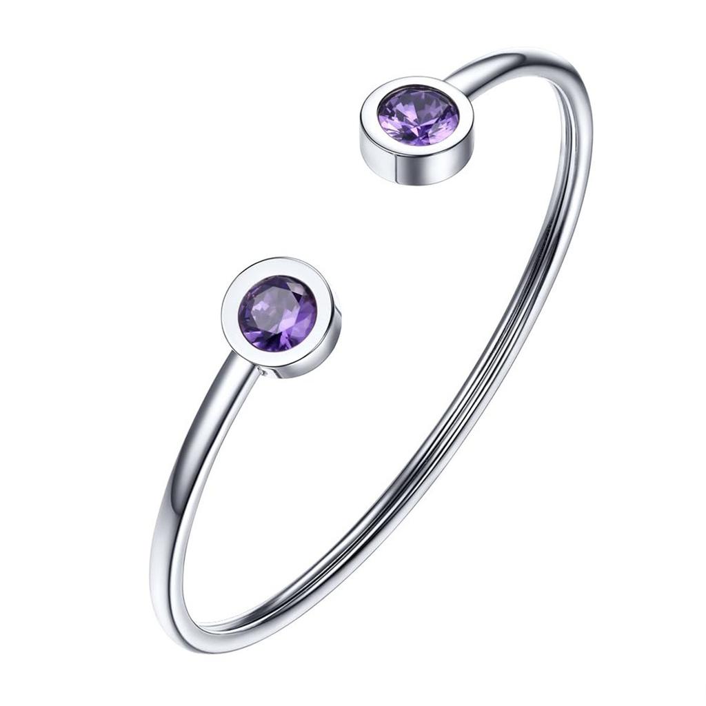 Women's Personalized and Simple Stainless Steel Wire Bracelet/choker with December Birthstone