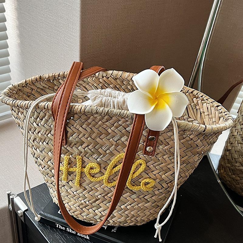 

Large-capacity Tote Bag Handbag Beach Vacation Bag Women s Bag жовтий