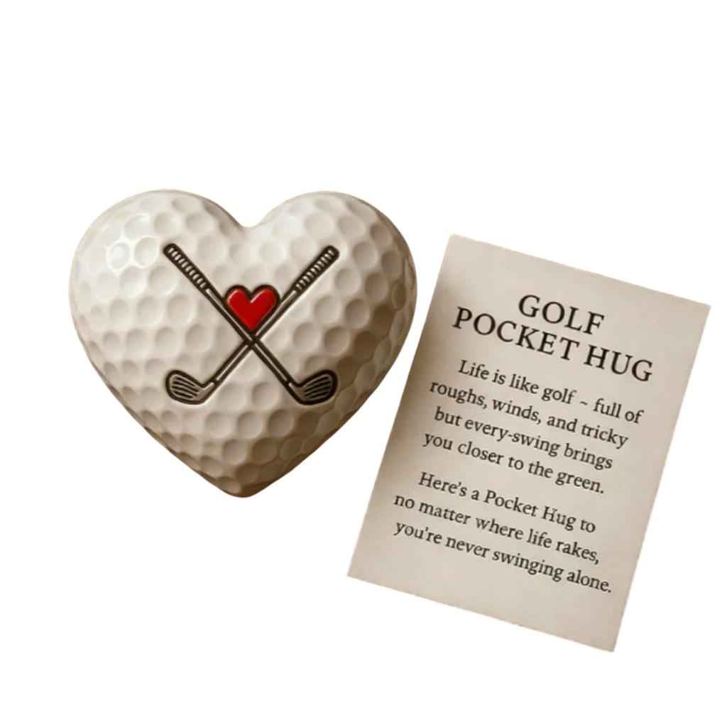 Golf Pocket Hug Charmings Heart-Shaped Ornament Themed Gift