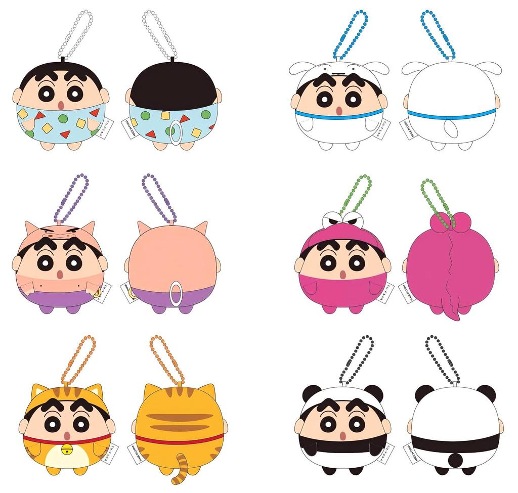 iPlanning Crayon Shin-chan Round and Vibrating Mascot Panda Shin-chan Size: Approx. H100 x W100 x D75mm K1851F