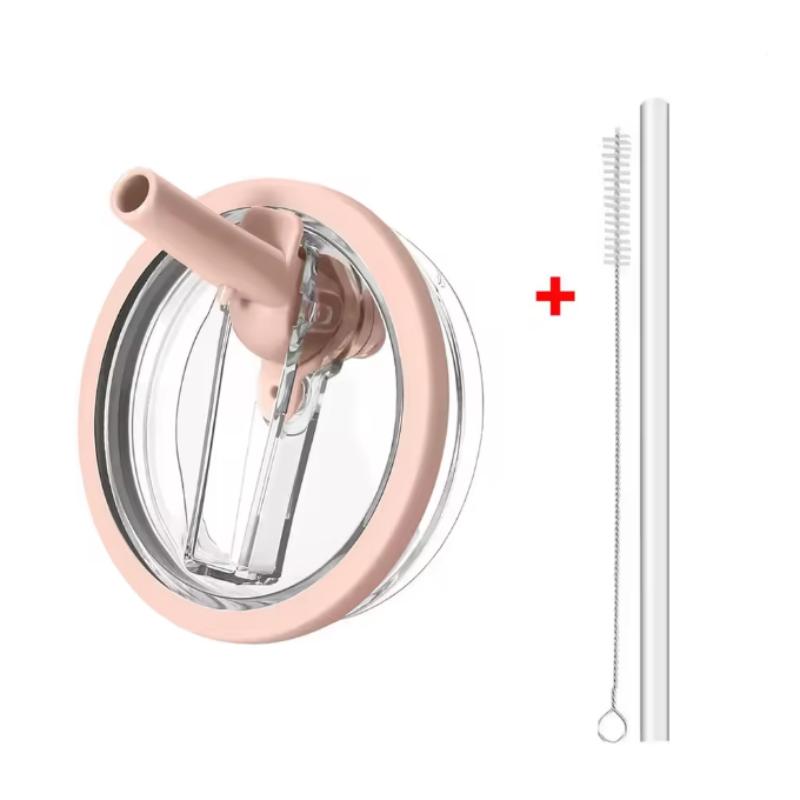 40oz Flip Straw Leak Proof Lid for 2.0 Tumbler Lid Replacement for Stanley Cup Accessories Straw Cover Cleaning Brush with Straw