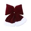 Velvet Christmas Bow Large Plush Stuffed Christmas Tree Hanging Bow with Fluffy White Fur Trim for Holiday Tree Fireplace Party Decoration