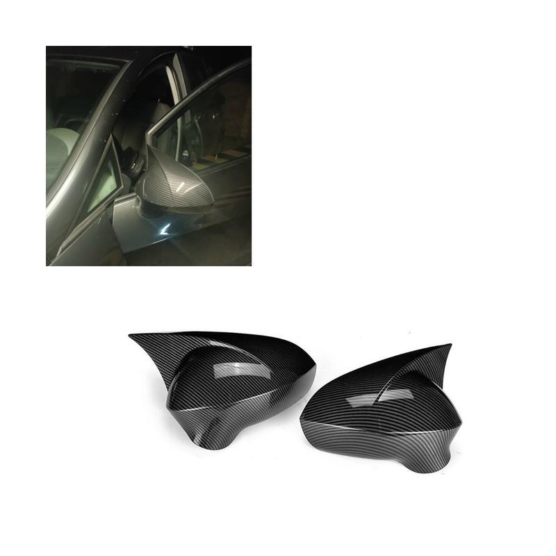 Car Mirror Cover Caps for Seat LEON 1P IBIZA 6J EXEO 3R 2008-2017 Side Rear View External Part(Black)
