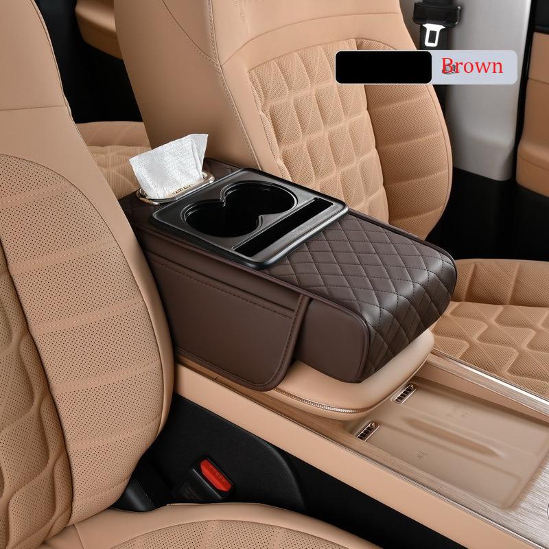 Auto Center Console Armrest Cushion With 2 Cup Holder Armrest Heightening Pad Auto Amrest Pillow Cover Pad for All Seasons