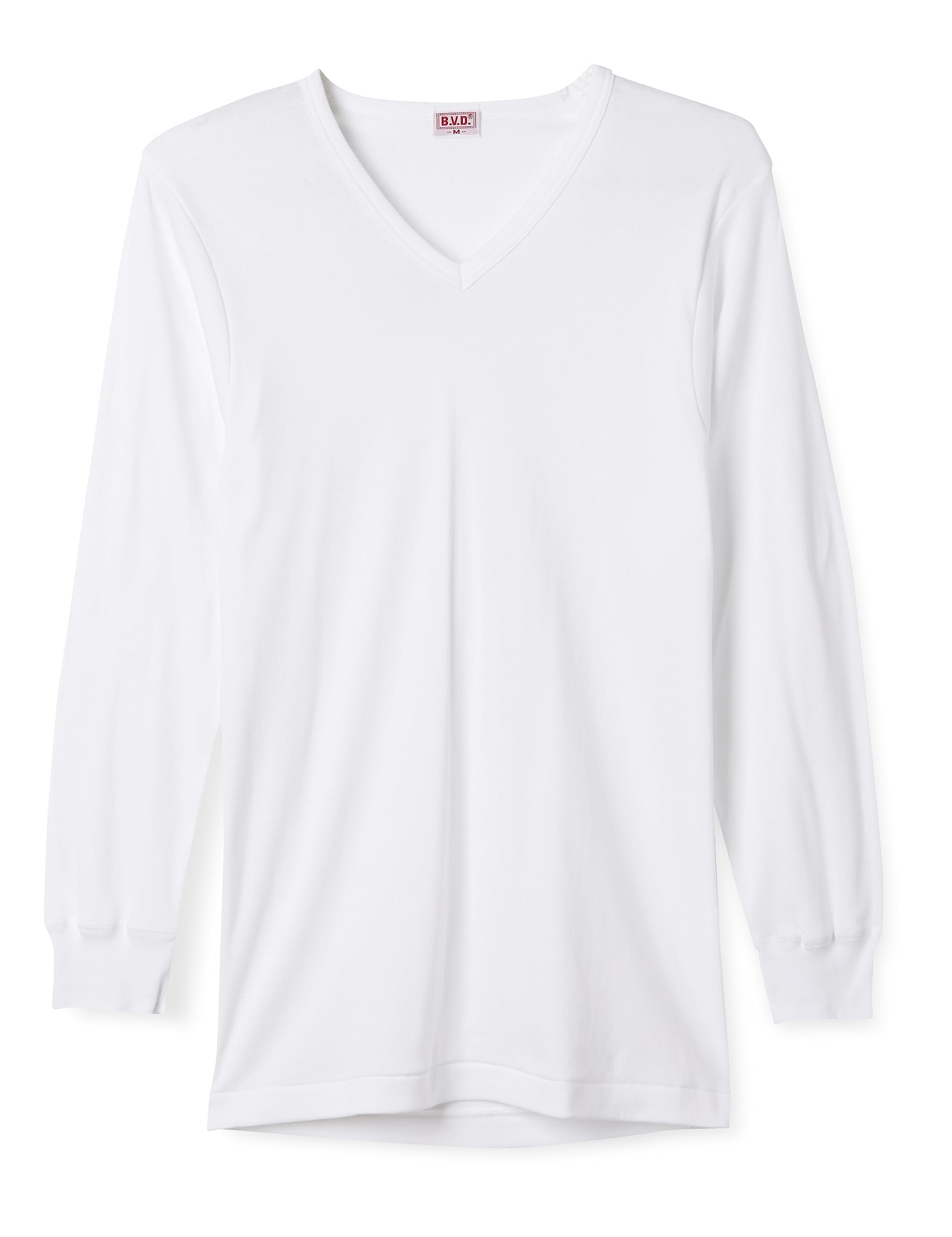 

V Long Sleeve BVD Warm V Long Sleeve Shirt Brushed Lining Inner Cotton Cold Protection White [B-V-D] T-Shirt 100% Men s