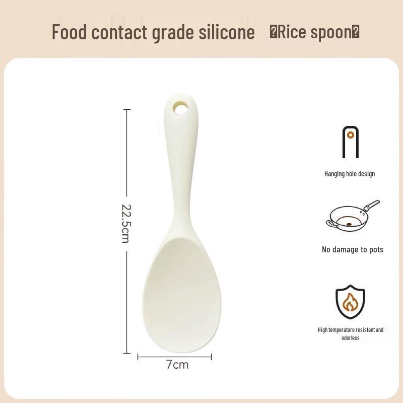 Ru Han Long Handle Silicone Soup & Rice Spoon