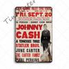 Rock N Roll Metal Poster, Tin Sign, Vintage Johnny Cash, Retro Plaque, Pub, Bar, Man Cave, Home Decoration Plates