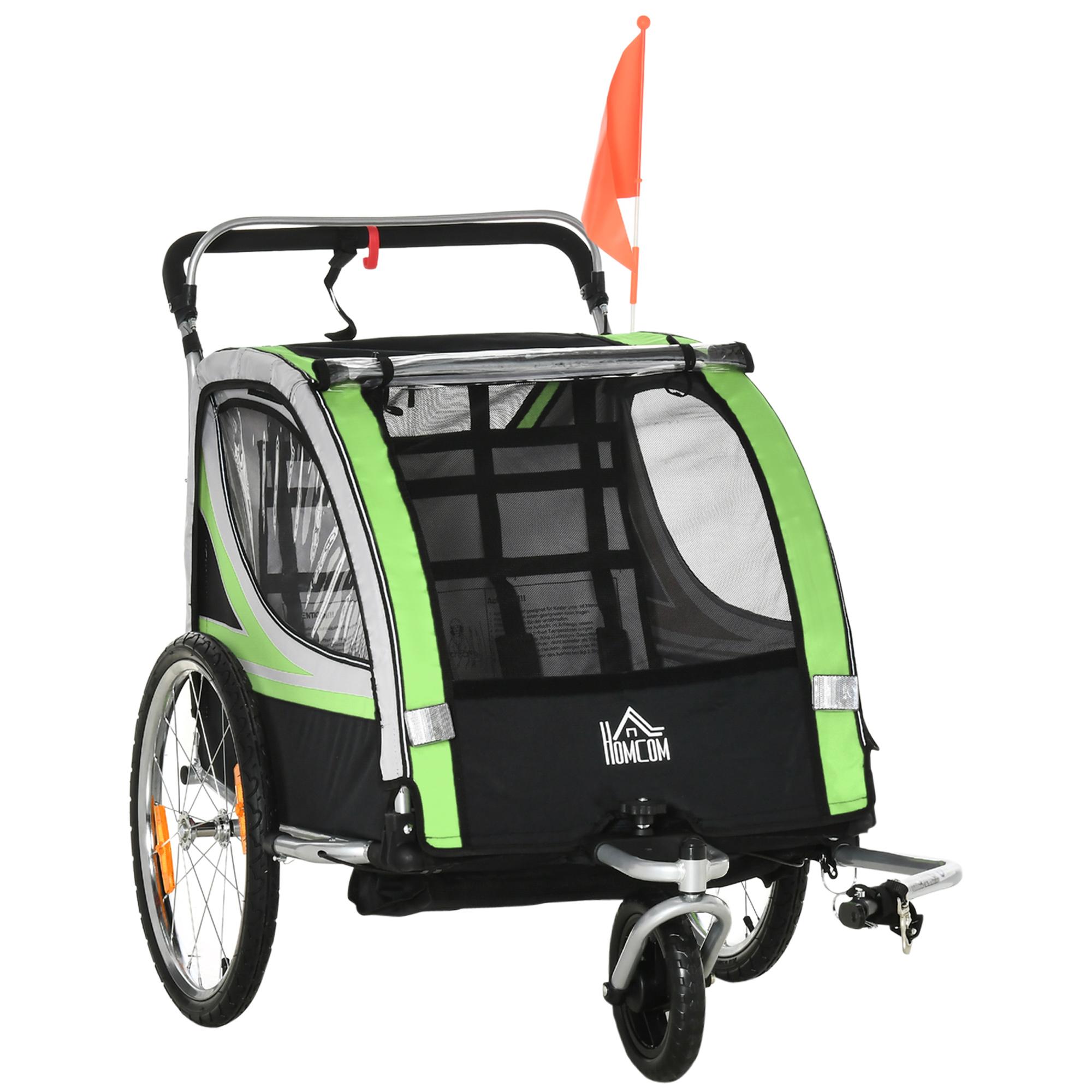 2-in-1 Bicycle Trailer for 2 Children