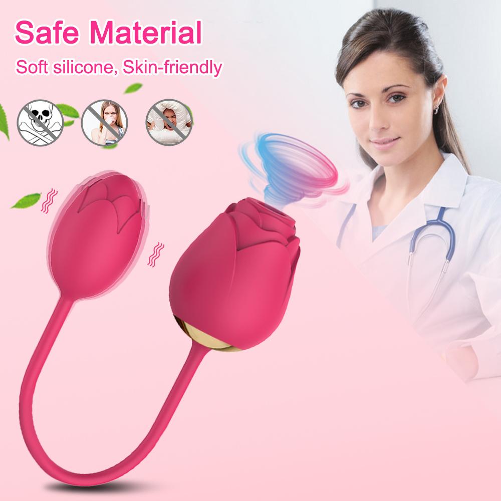 POMFW Rose Clit Sucker Vibrators Female Clitoris Stimulator Vacuum Sucking Love Vibrating Egg Sex Toy for Women
