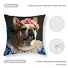 Renaissance Royal French Bulldog Pillow Case Square Double‑Sided Print Cushion Case For Sofa Home Bedchamber Decor Gift