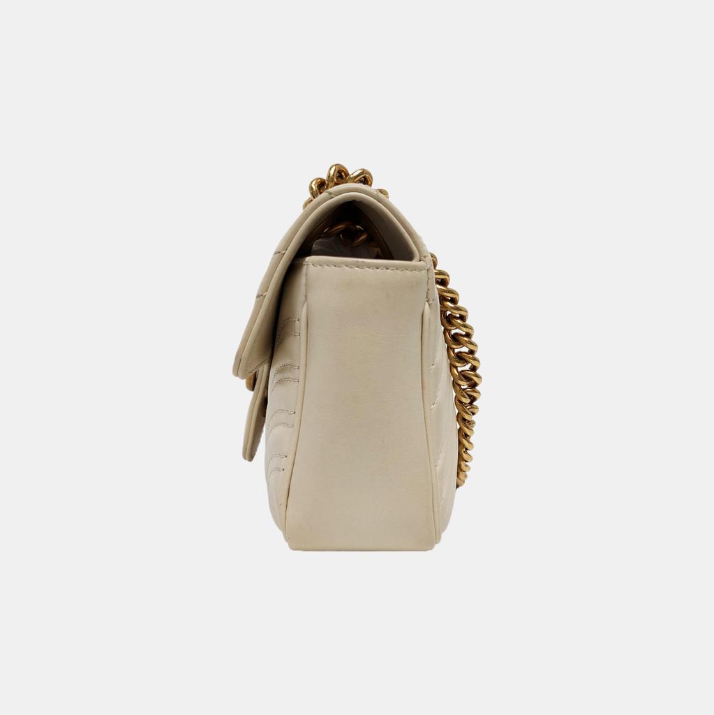 [Pre-Owned] Gucci GG Marmont Matelassé Mini Bag 'White' - Good #AX1QVC