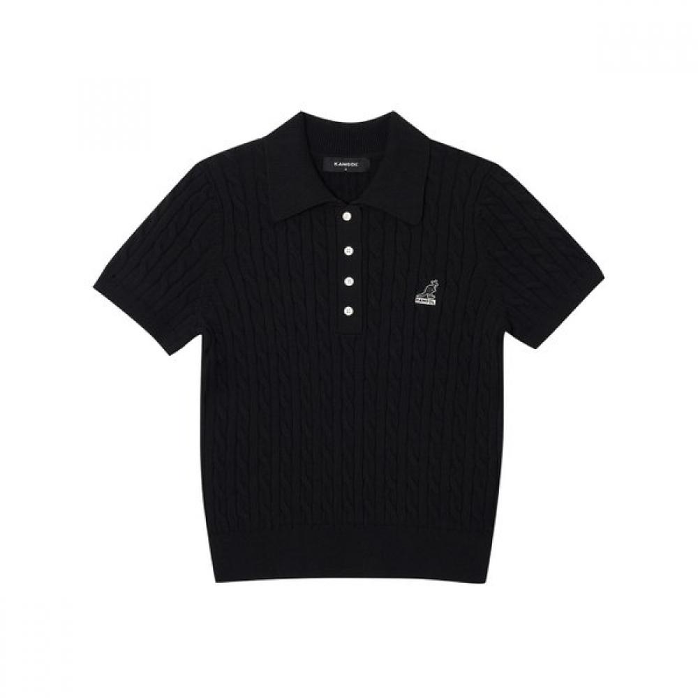 Kangol Women S Cable Polo Knit Black 1917 SS