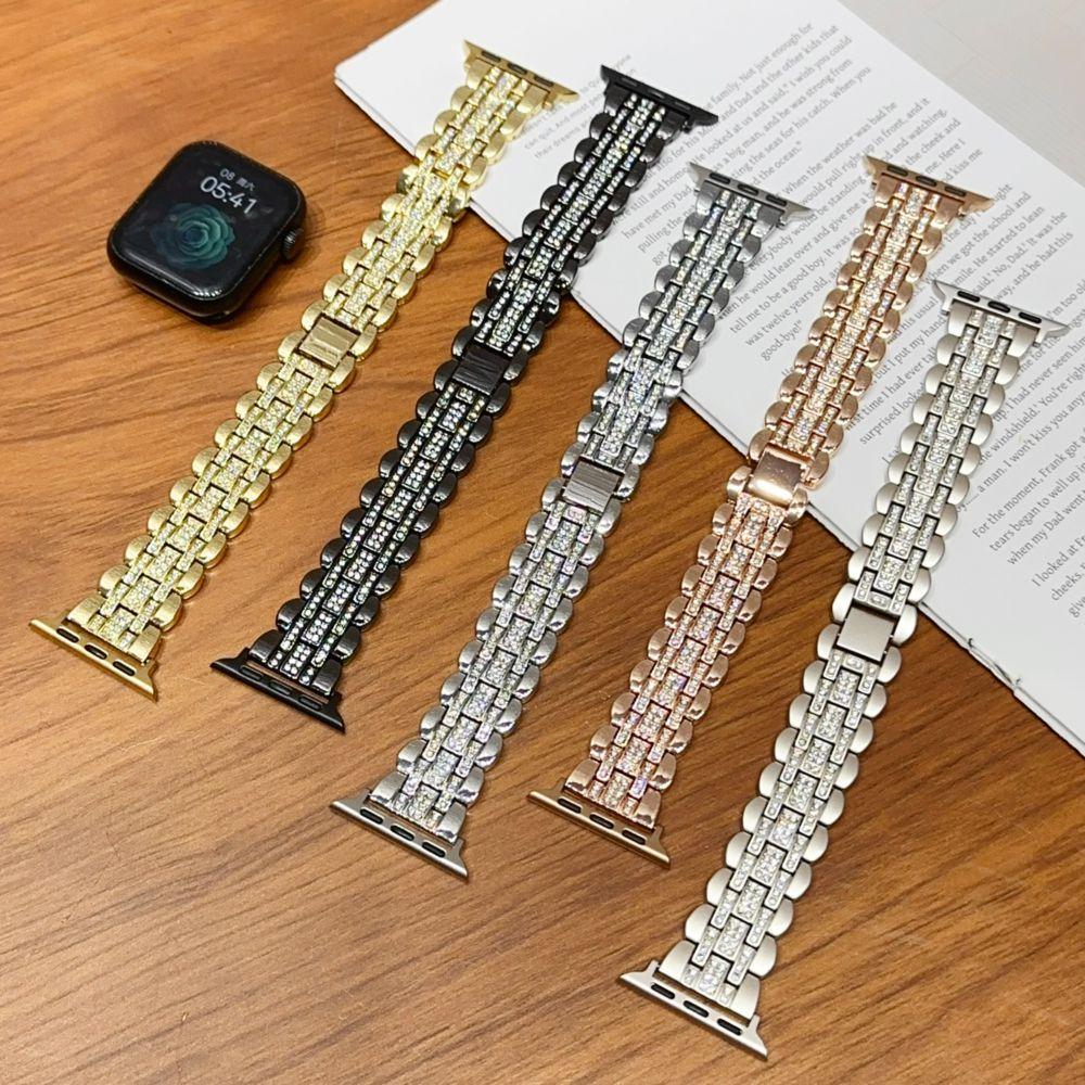 Diamond Watch Straps for Apple Watch Band 41 40 46 42mm Women Luxury Metal Bracelet iWatch Ultra S11 10 9 8 7 6 SE 5 38 45 44mm
