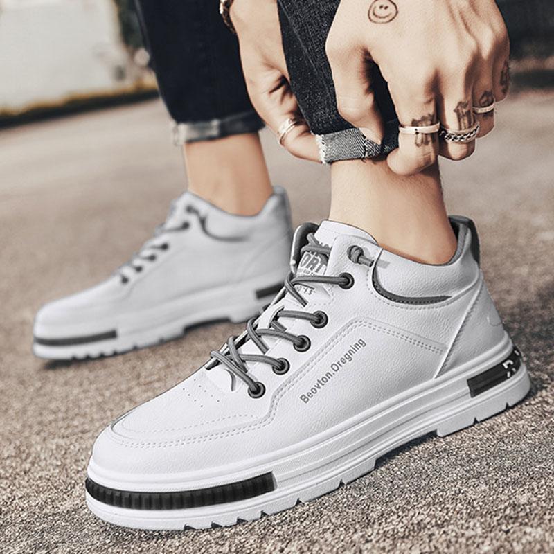 Fashion Men's Casual Shoes 2025 Spring Autumn New High Top Board Sneakers Comfortable Thick Bottom Lace Up Outdoor Sports Boots Shoes