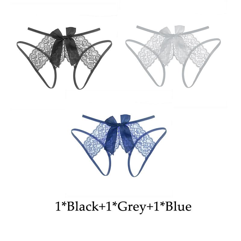 Women's Lace Open Crotch Panties Transparent Crotchless Underwear Sexy Mesh Hollow Out Female Lingerie Erotic Costumes
