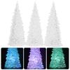 3Pcs LED Light Up Christmas Tree Tabletop Mini Xmas Trees Glowing Night Light for Indoor Holiday Decoration Party Present