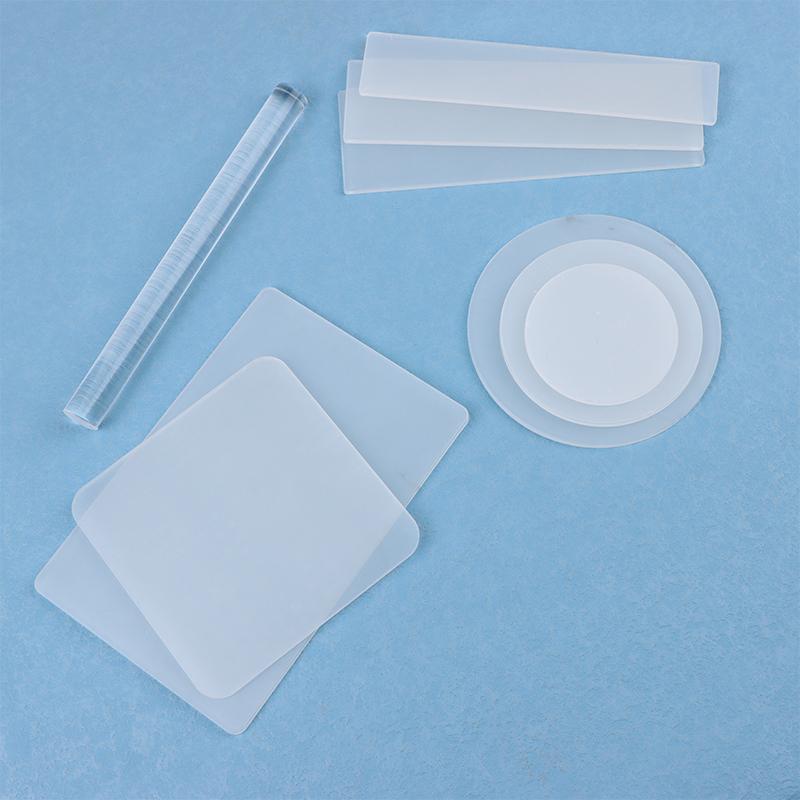 Acrylic Clay Tool Mud Press Stick Tool Rolling Pin Rubbing Plate Plasticine Soft Pottery Polymer Handmade Earrings Making Tools