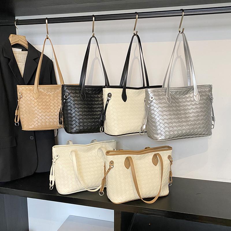 Grass City Weaving Women Bag Soft Pu Material Inner Pocket Work Bags Travel