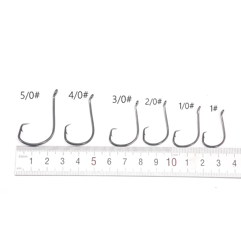 50pcs Octopus Fishing Hook High-carbon Steel Fishhooks Saltwater Bass Black Offset Octopus Sea Fishing Beak Bait Tackle Circle Hooks - Sharp Barbed