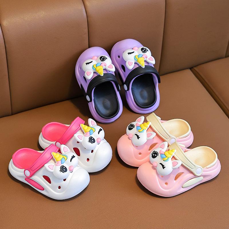 Unicorn Girl Children's Summer Sandals Cute Cartoon Princess Baby Kids Indoor Non-Slip Girls' Clogs