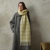 Designer Wool Plaid Scarf Women's Autumn and Winter Increase the Soft and Simple Atmosphere Pink Plaid Scarf Shawl