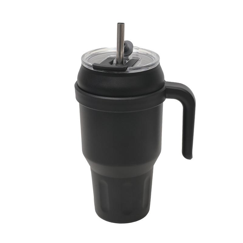 Vacuum 50Oz Big Mac Car Cup Men'S New Thermos Cup Double Layer With Straw With Handle Bingba Cup