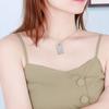 Korean Style Stainless Steel Diamond Inlaid Dog Tag Couple Necklace