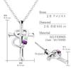 Necklace Cross Heart Diamond Birthstone Silver Brown Teddy Bear Amethyst February [Sears] P5257-tdt-01-b02
