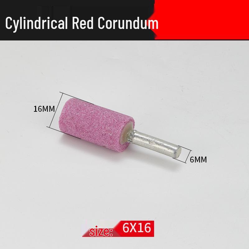 Red Corundum Grinding Wheel 6mm Shank | Metal & Ceramic Polishing Head