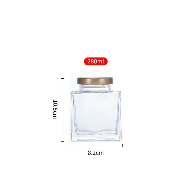 Плоские квадратные стеклянные бутылки для меда ZISIZ (4-Pack)