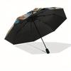 Owl, Books Automatic Opening and Closing Umbrella, Compact Travel Umbrella, Lightweight and Portable, Suitable for Beach Commuting Business