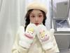 Winter outdoor cold-proof plush thickened warm gloves women's new casual neck cute plush full finger