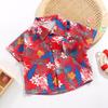 2026 Summer Short Sleeve Shirts for Boys and Girls Baby Spring Lapel Cartoon Top for Children Floral Shirt