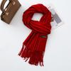 Cotton Solid Color Scarf for Women Winter Warm Wool Cashmere Scarf Autumn and Winter Women's Shawl Scarf Korean Style Atmosphere