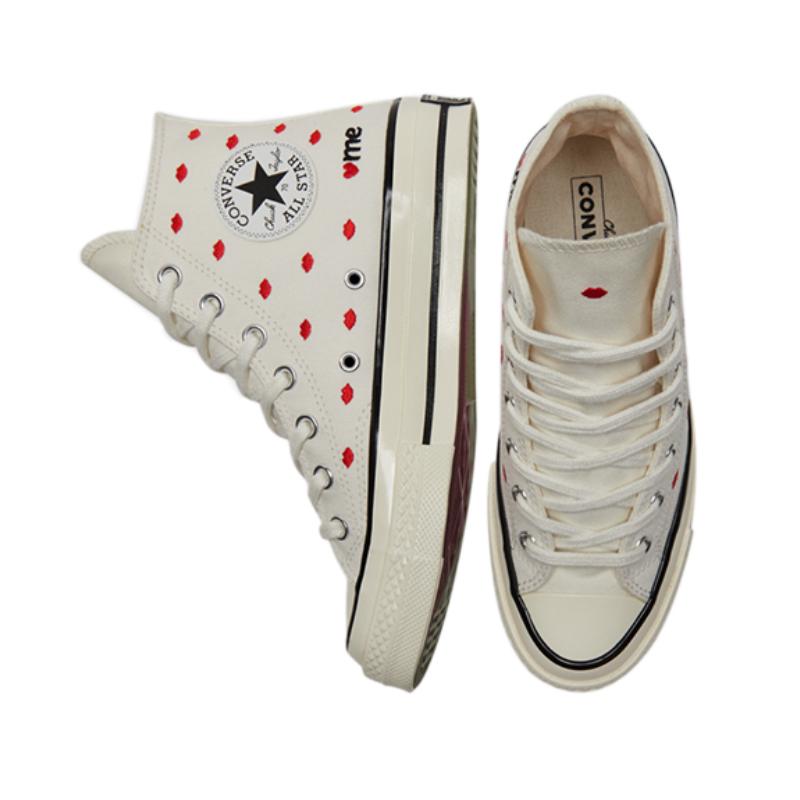 Converse Anos 70 Chuck 70 Chuck Taylor All Star Casual de Cano Alto Alpargatas Unissex Branco Vermelho