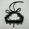 Charm Retro Black Lace Wine Red Velvet Tie Choker Black Teardrop Tassel Necklace for Women Christmas Neck Ornaments Jewelry Gift