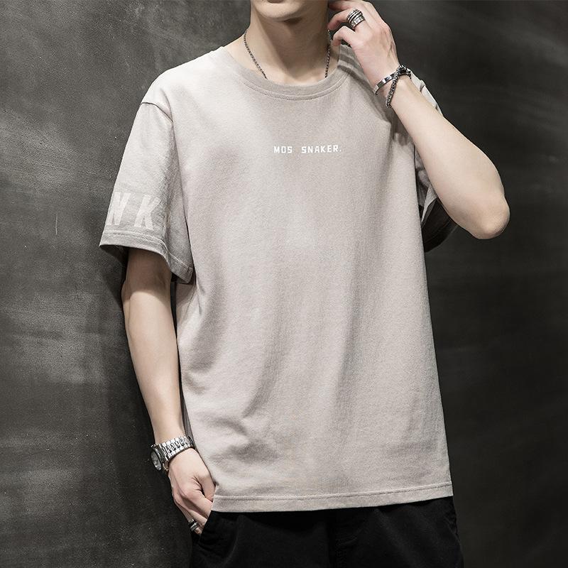 Summer Men's Cotton Short-sleeved T-shirt New Ice Silk Sports Loose Half-sleeved Top