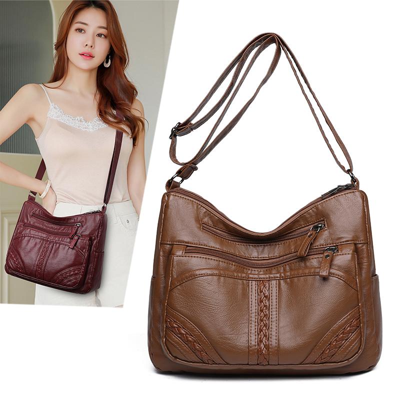 Multi-compartment Simple All-match Middle-aged and Elderly Mother's Large-capacity Casual Shoulder Crossbody Bag