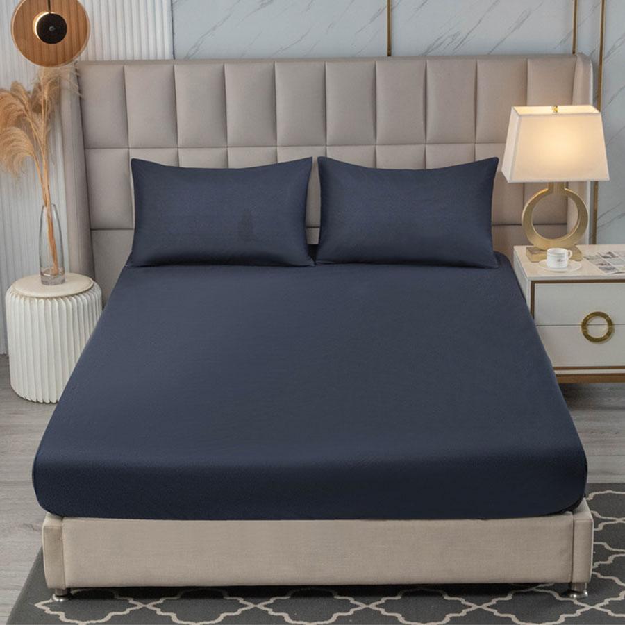 1pc Waterproof Mattress Protector Breathable Mattress Cover Anti-mite Anti-bacterial Fitted Bed Sheet (No Pillowcase)