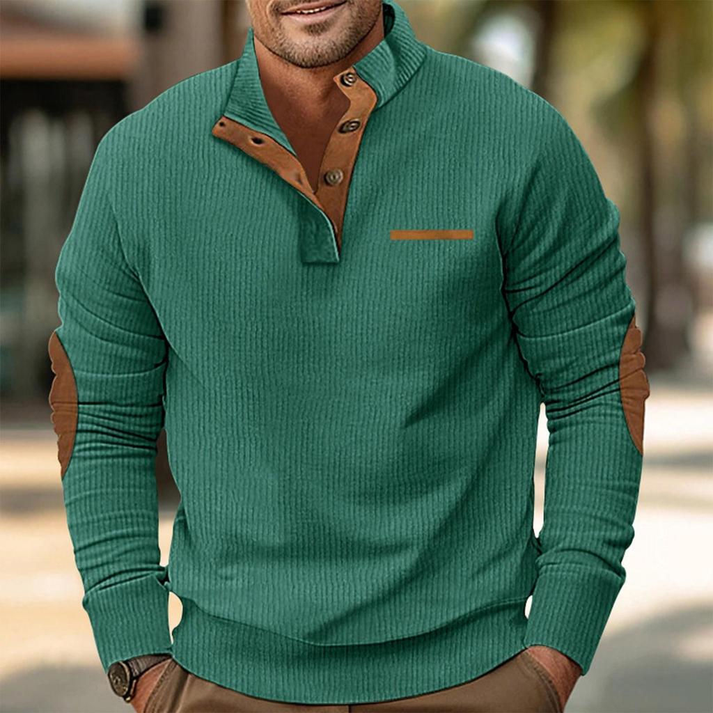 Frühlings- und Herren-Sweatshirt mit Stehkragen ist ein lässiges Outdoor-Pullover-Oberteil