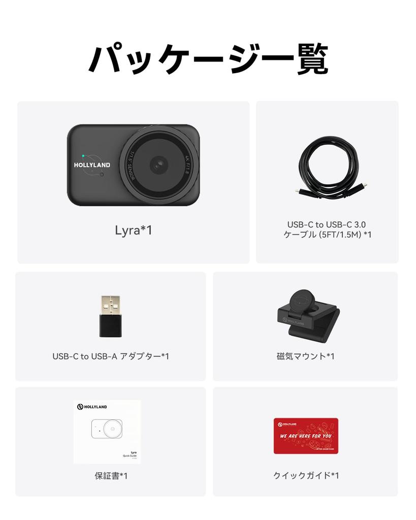 Hollyland Lyra 4K USB Omnidirectional Privacy Compatible with Ideal for Live Video and Remote Learning Item Webcam, 50MP, Type-C Connection, Built-in