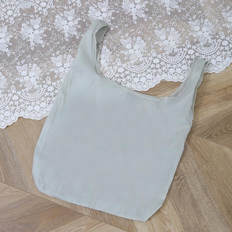 Складная сумка-тоут из нейлонового шелка - Легкая Моющаяся Однотонная серый 679₽