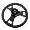 Boat Steering Wheel with Polished Chromed ABS Spoke & Center Inserts Keyed Hub