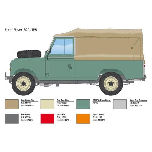 PLATZ Italeri 1/24 Scale Land Rover 109 LWB Plastic Model Kit (IT3665) with Japanese Instructions