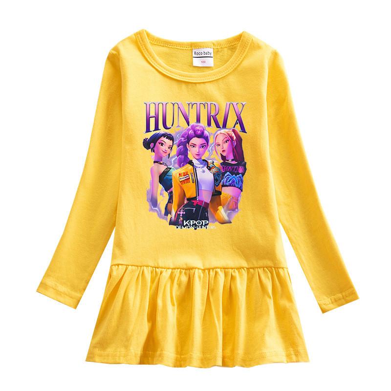 Mädchen Kpop Rumi Zoey Mira Jäger Print Rumi Zoey Mira Faltenkleid