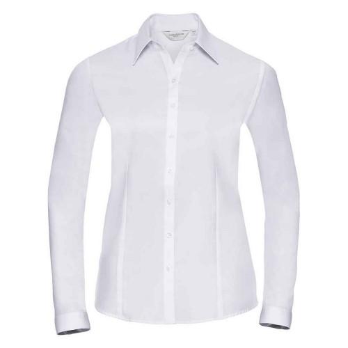 Russell Collection Womens/Ladies Herringbone Long-Sleeved Formal Shirt