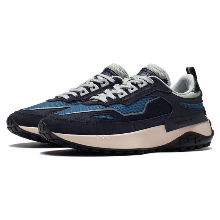Li Ning CF Cushioning Wear Resistant Low Top Sports Casual Shoes Men Sneakers Blue Green AGCS223-4