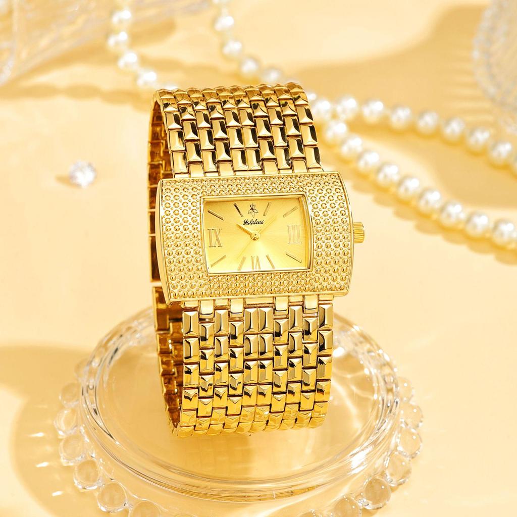 Yalalusi Women's Rhinestone Quartz Wristwatch - Eco-Friendly IPG Electroplated Fashion Watch