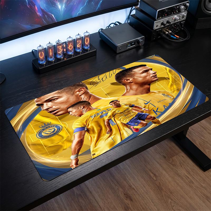 Podkładka pod mysz z herbem Cristiano Ronaldo, Rozszerzona antypoślizgowa gumowa mata na biurko do gier, biura, laptopa, Prezent dla fana