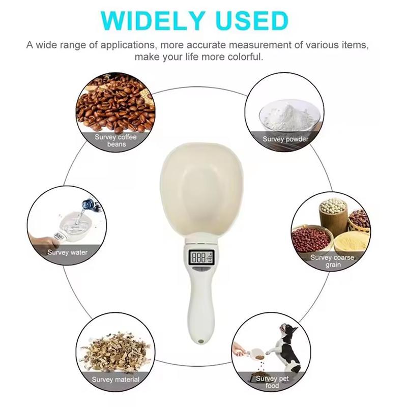 Pet Feeding Spoon Scale High Precision Electronic Weighing Measuring Scoop For Cat Dog Food Household Kitchen Weighing Tool